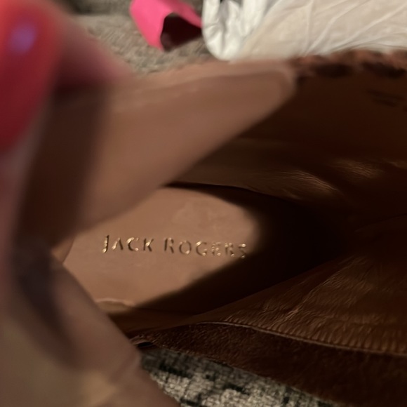 Jack Rodgers brown suede boots with tie strings and zipper side. - Picture 3 of 3